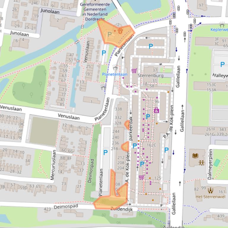 Kaart van postcodegebied 3318JJ.