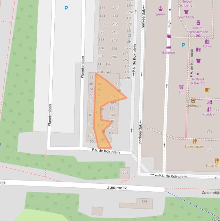 Kaart van postcodegebied 3318JK.