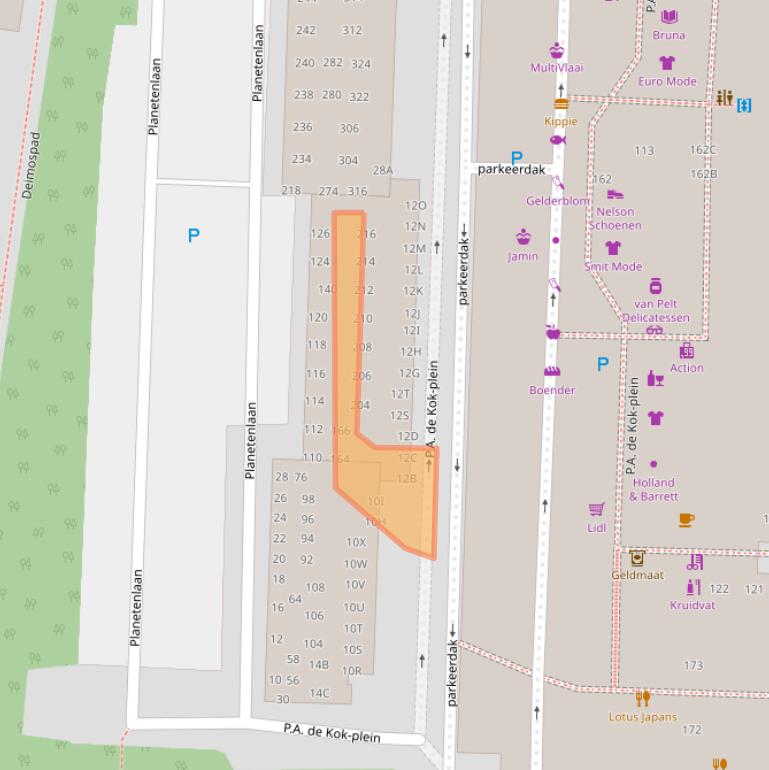 Kaart van postcodegebied 3318JM.