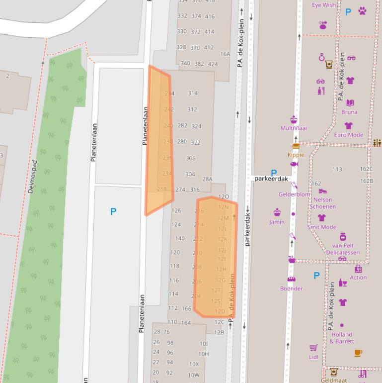 Kaart van postcodegebied 3318JN.