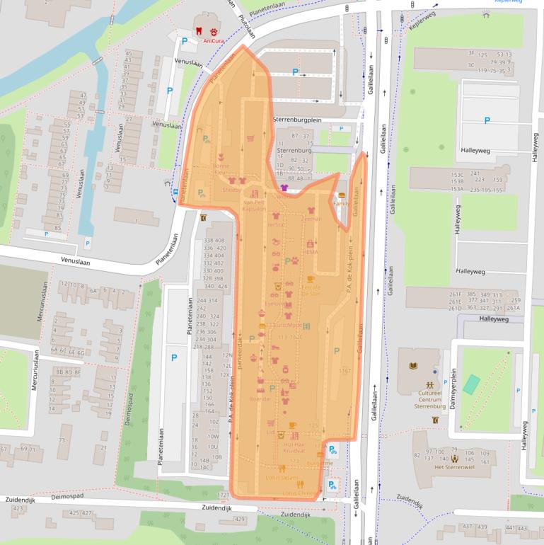 Kaart van postcodegebied 3318JW.