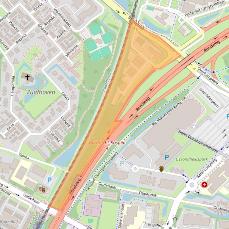 Kaart van postcodegebied 3318LA.