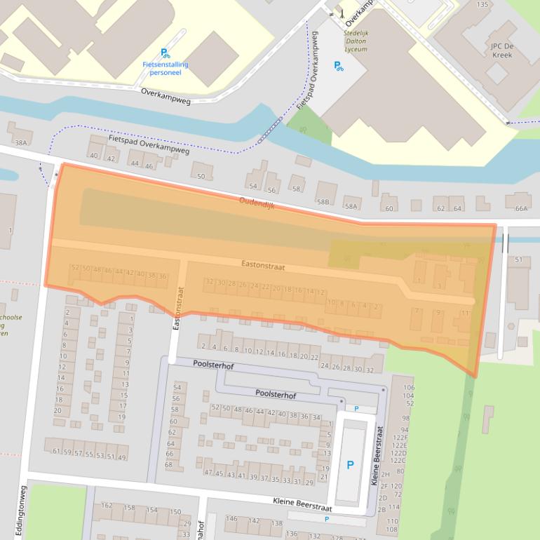 Kaart van postcodegebied 3318RA.