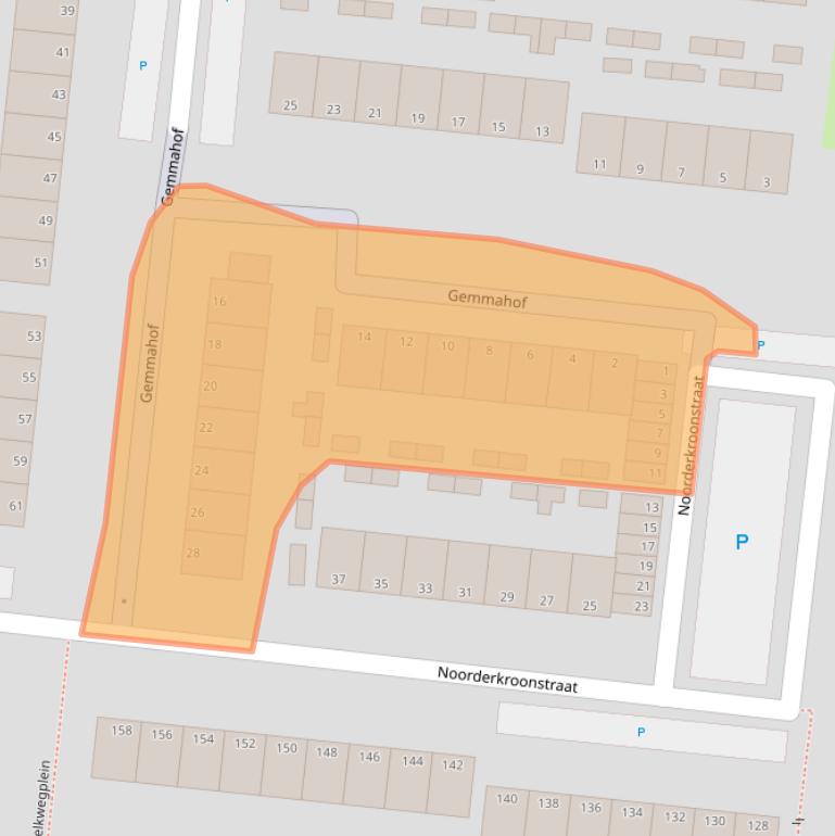 Kaart van postcodegebied 3318RC.