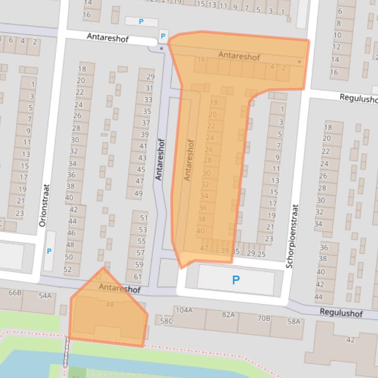 Kaart van postcodegebied 3318TC.