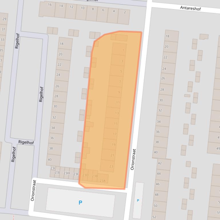 Kaart van postcodegebied 3318TD.