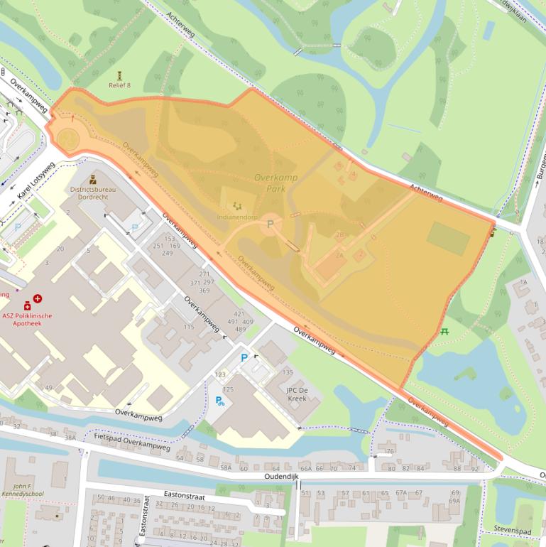 Kaart van postcodegebied 3319AA.