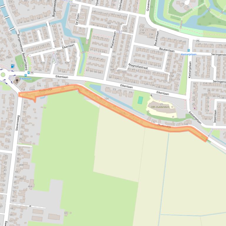 Kaart van postcodegebied 3319AE.