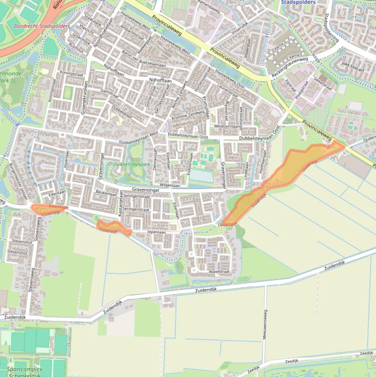 Kaart van postcodegebied 3319AG.