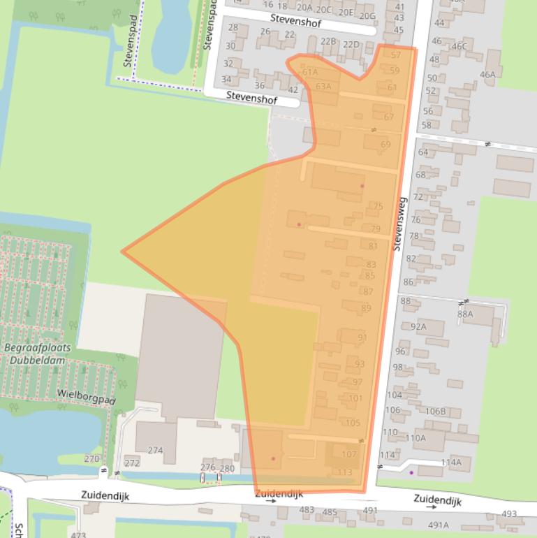Kaart van postcodegebied 3319AJ.