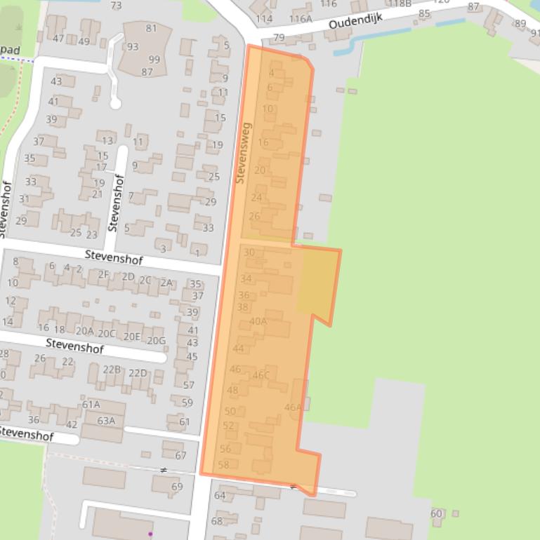 Kaart van postcodegebied 3319AK.