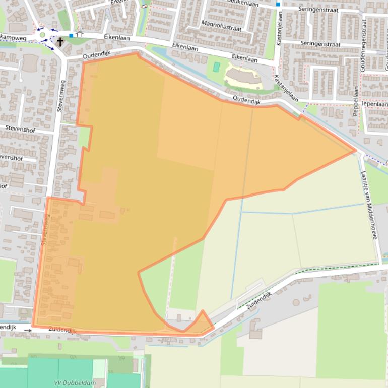 Kaart van postcodegebied 3319AL.