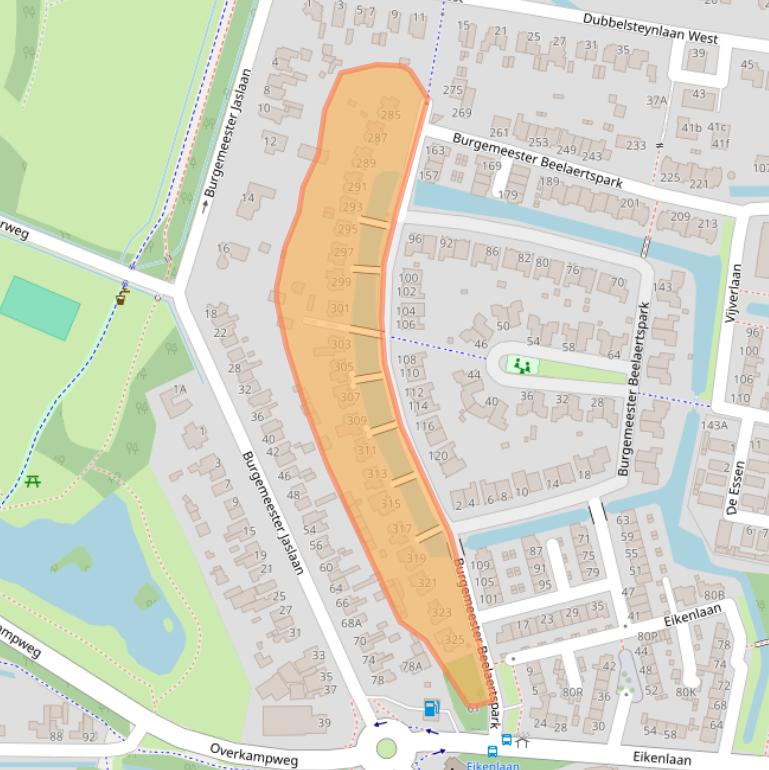 Kaart van postcodegebied 3319AT.