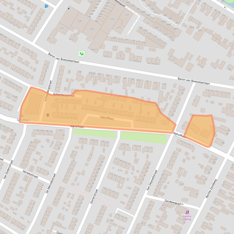 Kaart van postcodegebied 3319BN.