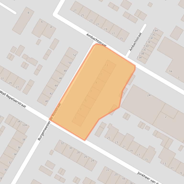 Kaart van postcodegebied 3319CB.