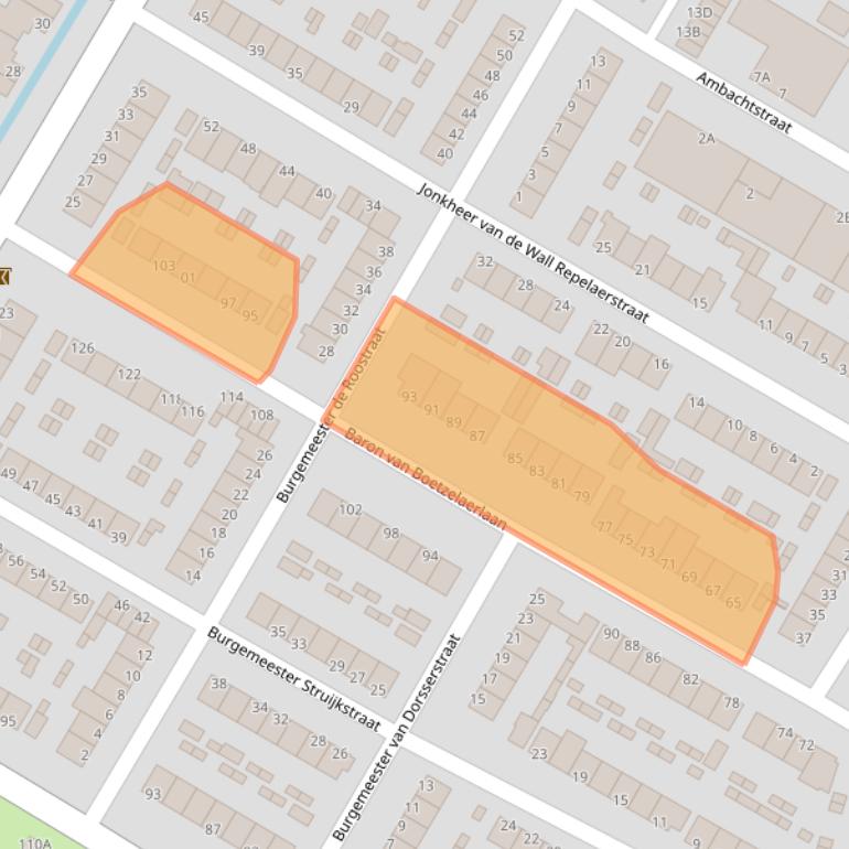 Kaart van postcodegebied 3319CL.