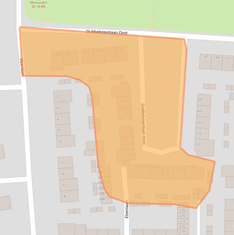 Kaart van postcodegebied 3319EB.