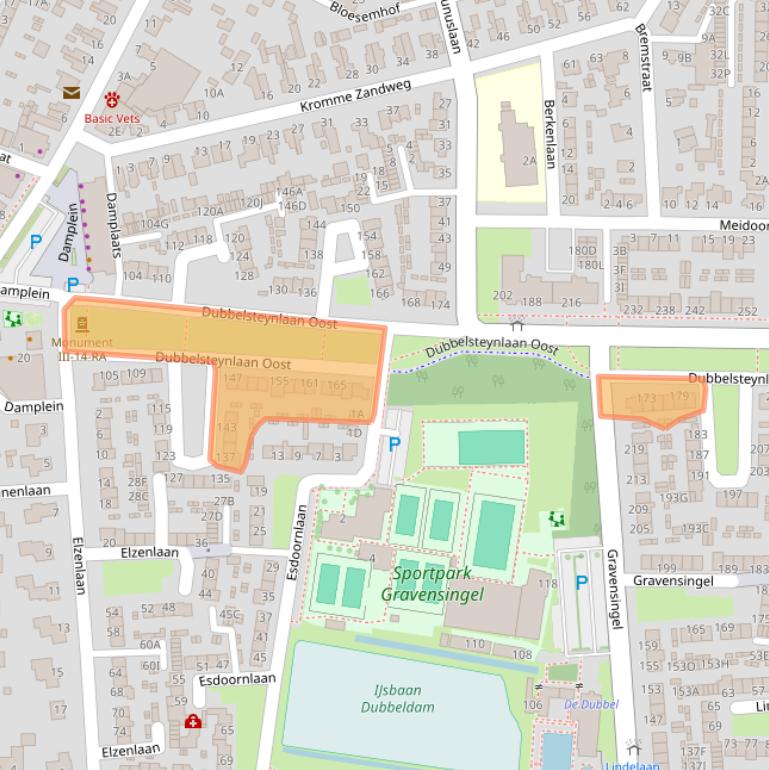 Kaart van postcodegebied 3319EC.