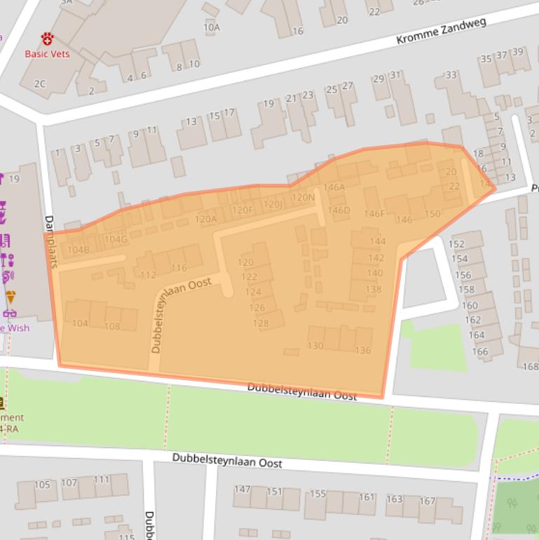 Kaart van postcodegebied 3319EE.