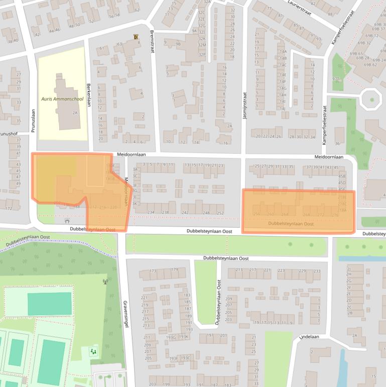 Kaart van postcodegebied 3319EH.