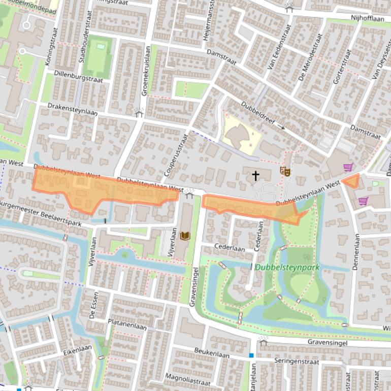 Kaart van postcodegebied 3319EK.