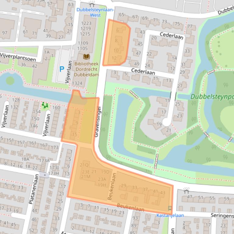 Kaart van postcodegebied 3319EN.