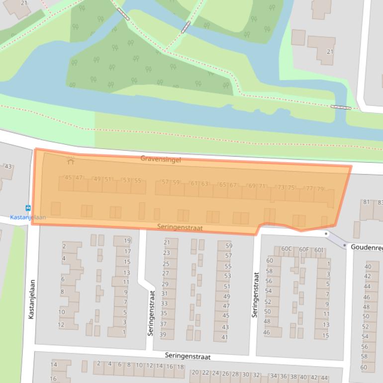 Kaart van postcodegebied 3319EP.