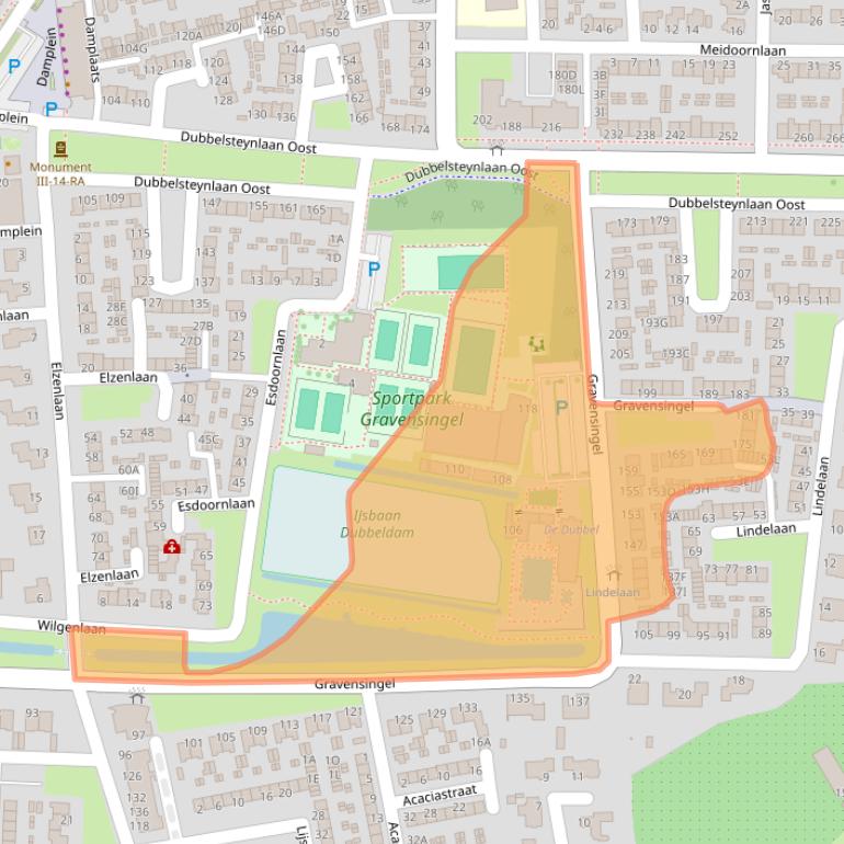 Kaart van postcodegebied 3319ET.