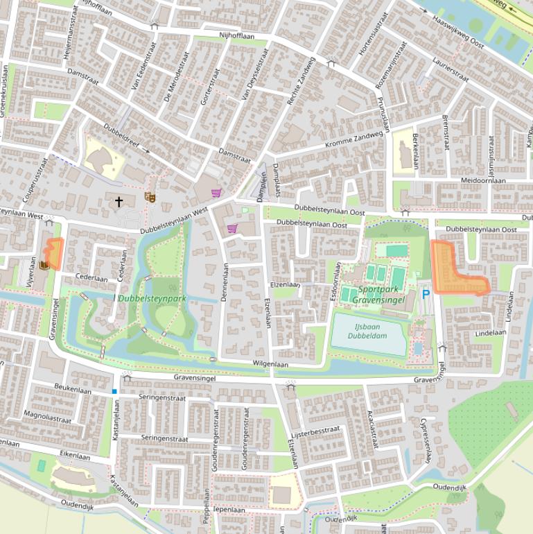 Kaart van postcodegebied 3319EV.