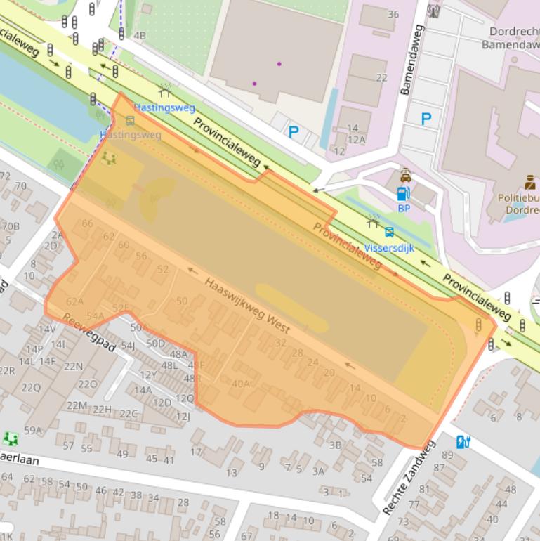 Kaart van postcodegebied 3319GD.