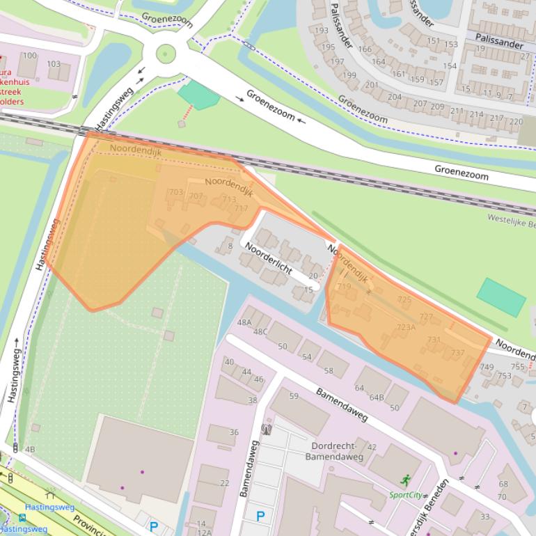 Kaart van postcodegebied 3319GK.