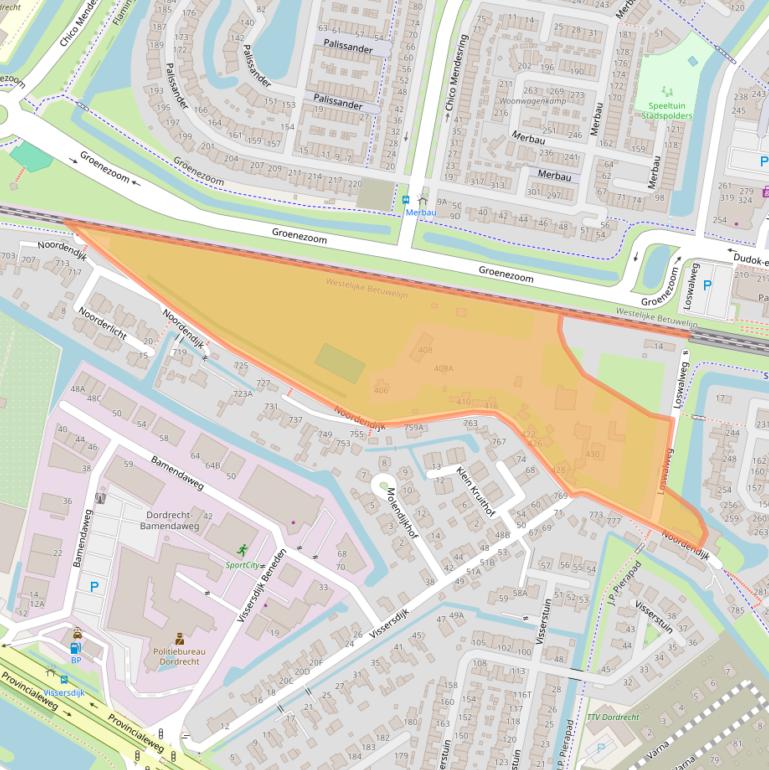 Kaart van postcodegebied 3319GM.
