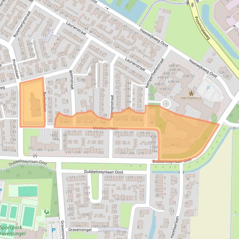 Kaart van postcodegebied 3319HR.
