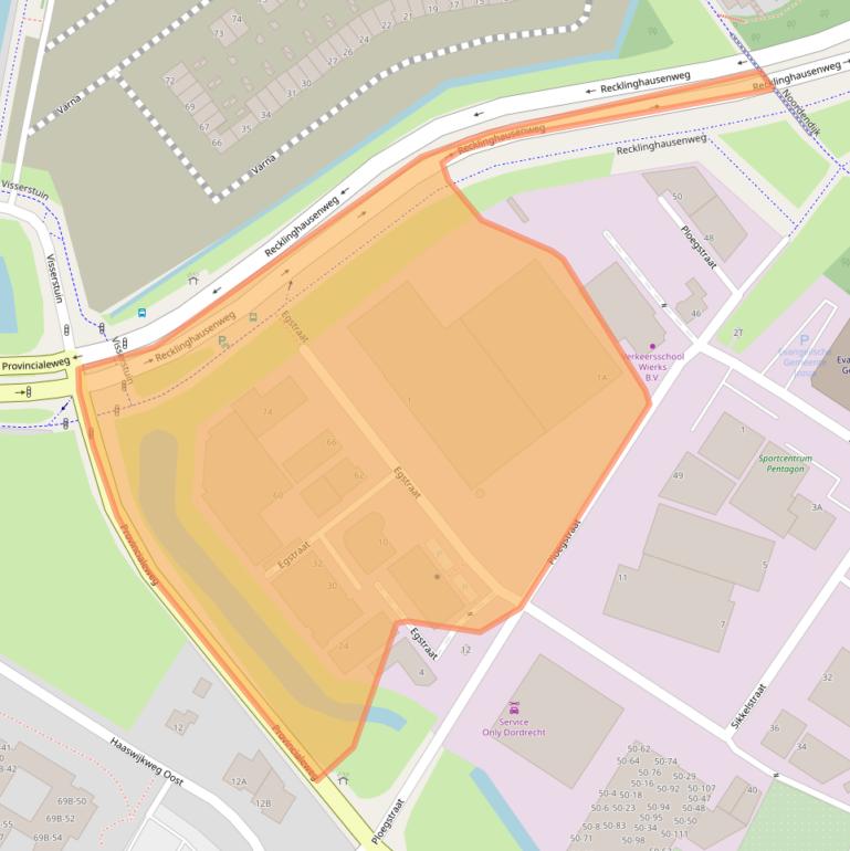 Kaart van postcodegebied 3319LA.