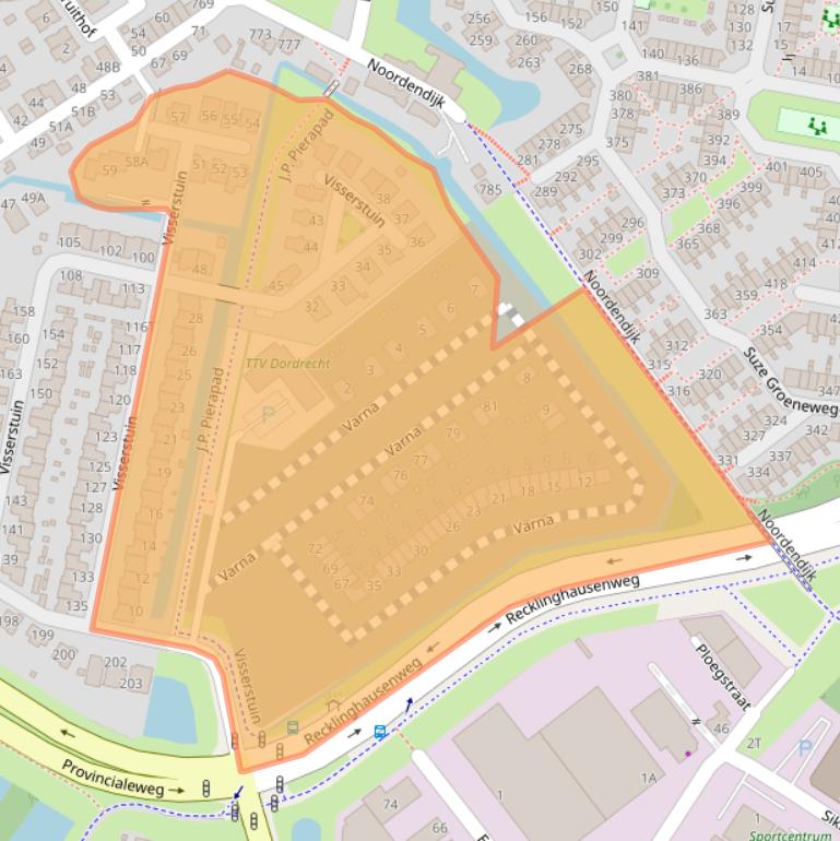 Kaart van postcodegebied 3319LL.