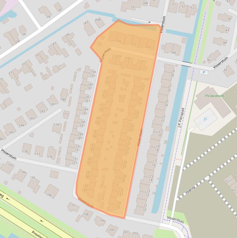 Kaart van postcodegebied 3319LM.