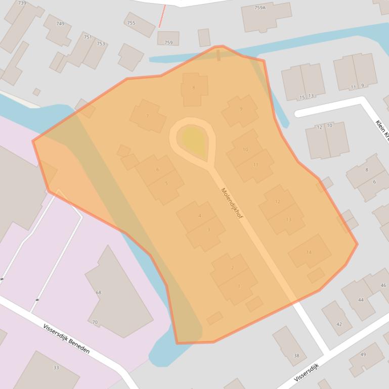 Kaart van postcodegebied 3319LP.