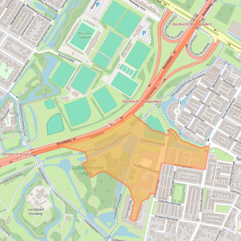 Kaart van postcodegebied 3319PH.