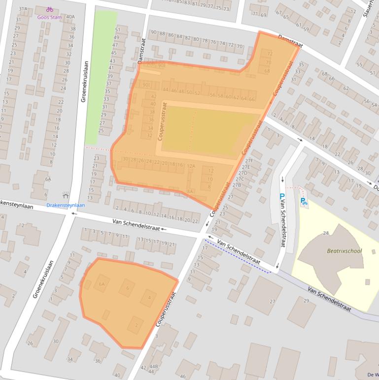 Kaart van postcodegebied 3319RC.