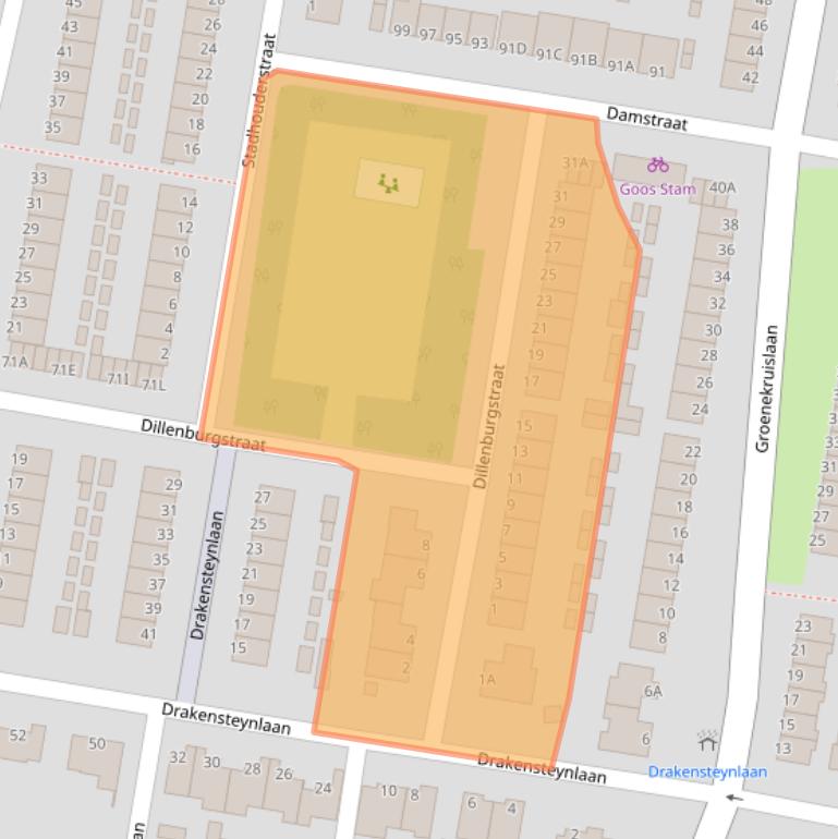 Kaart van postcodegebied 3319RD.