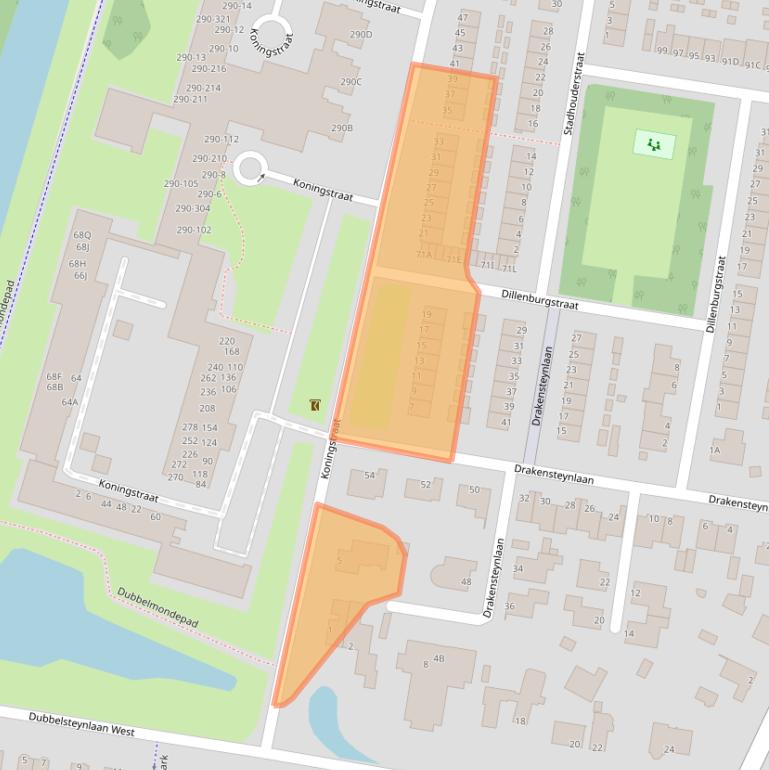 Kaart van postcodegebied 3319RK.