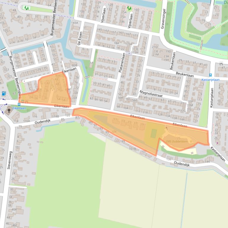 Kaart van postcodegebied 3319SC.