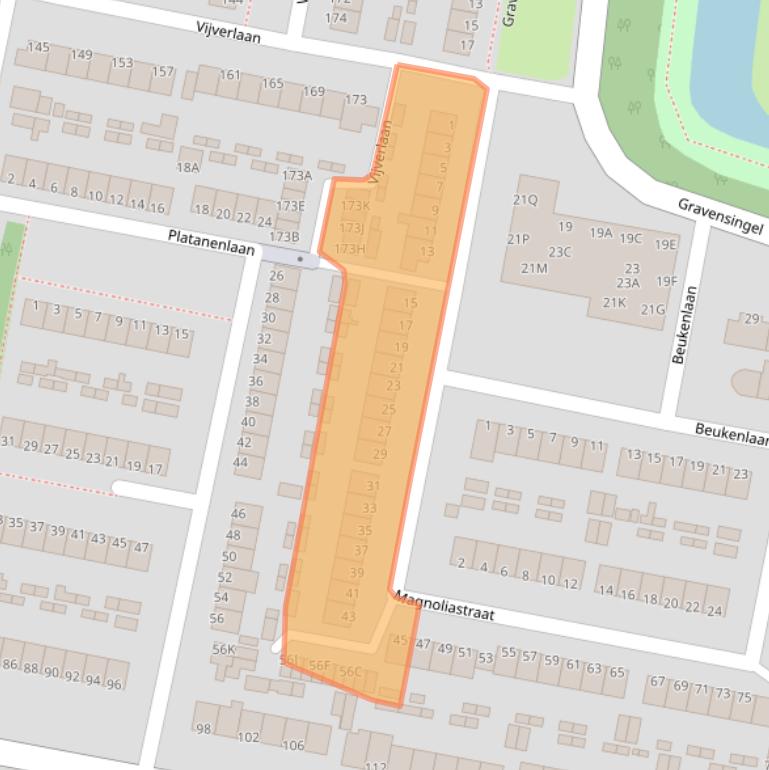 Kaart van postcodegebied 3319SH.