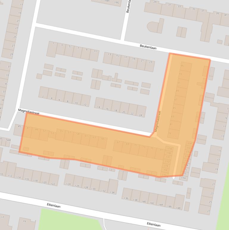 Kaart van postcodegebied 3319SJ.