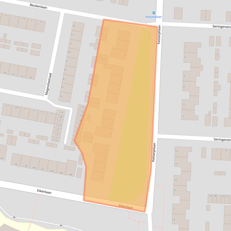 Kaart van postcodegebied 3319TE.