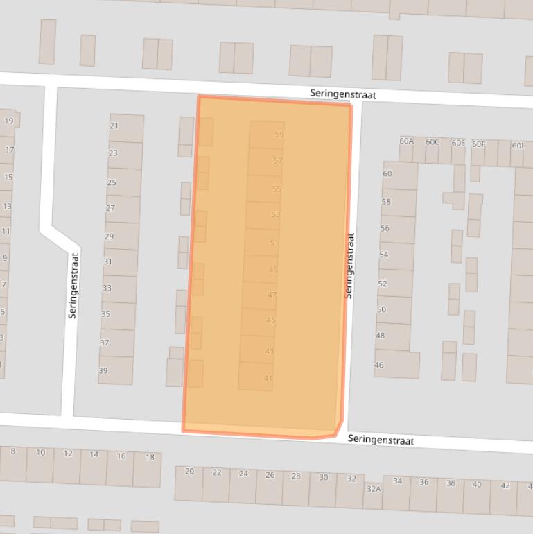 Kaart van postcodegebied 3319TJ.