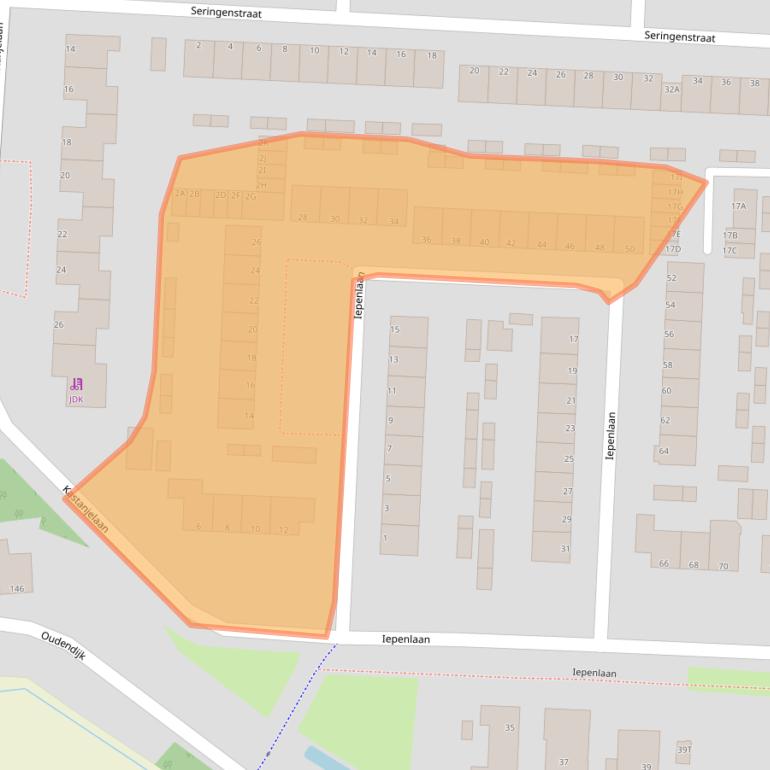 Kaart van postcodegebied 3319VE.