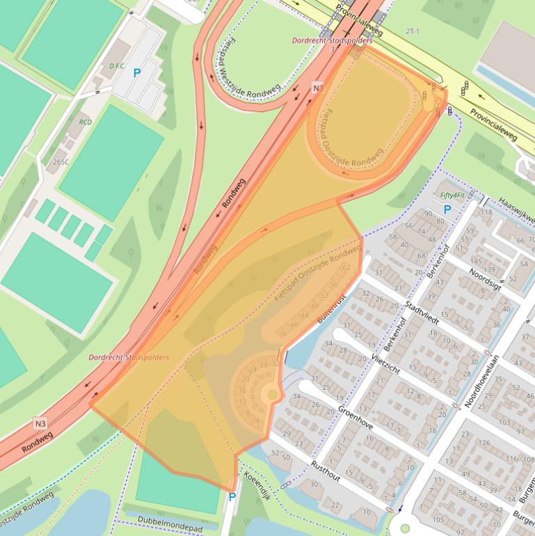Kaart van postcodegebied 3319WC.