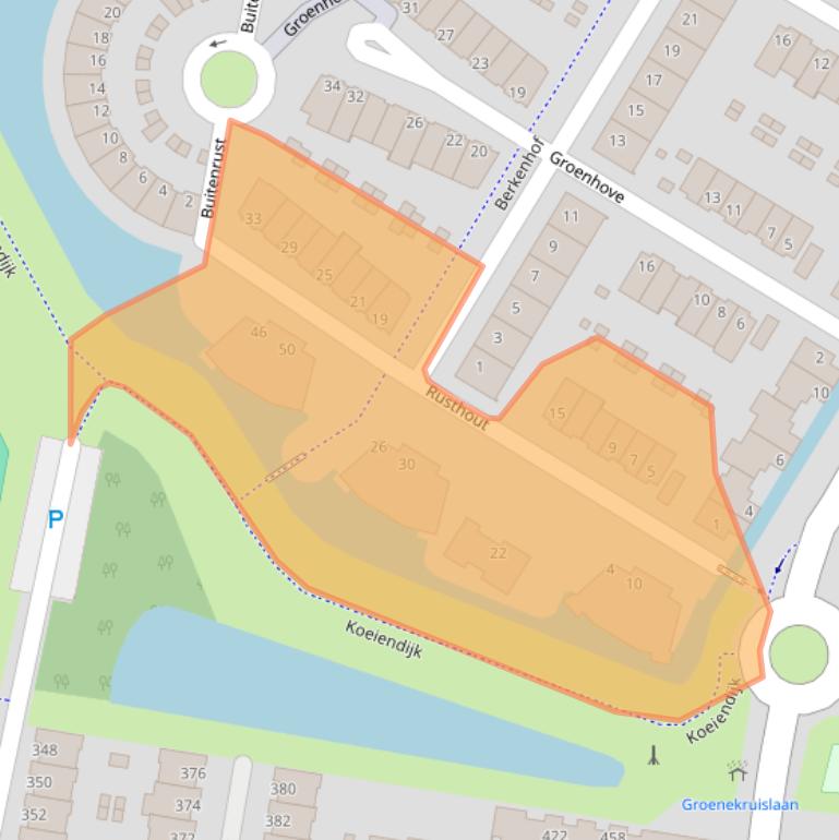 Kaart van postcodegebied 3319WG.
