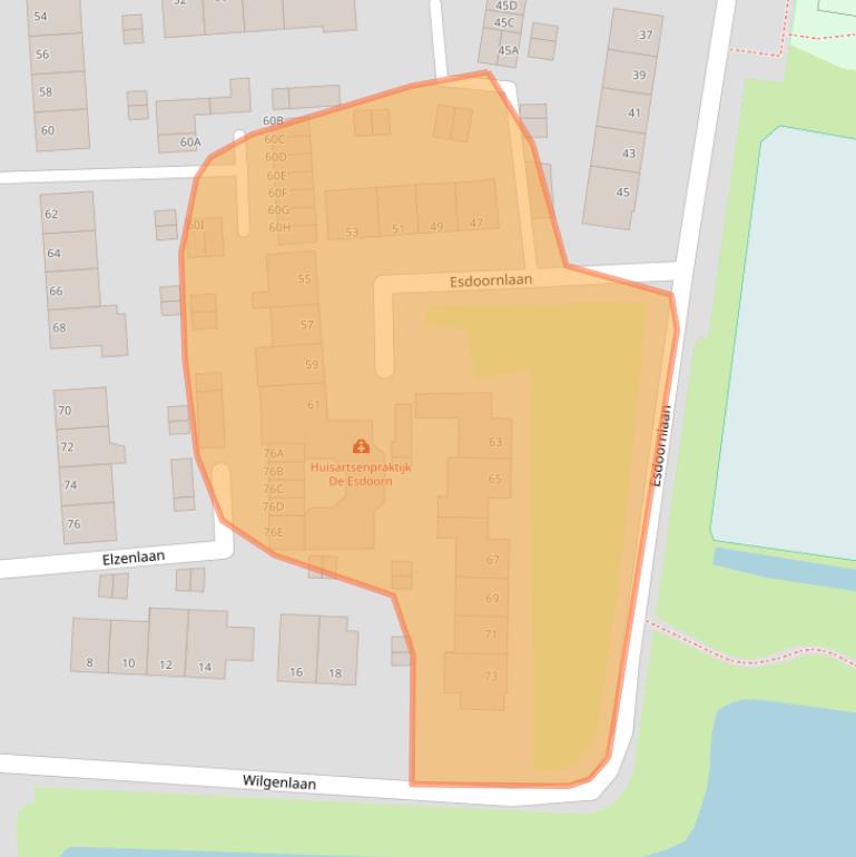 Kaart van postcodegebied 3319XE.